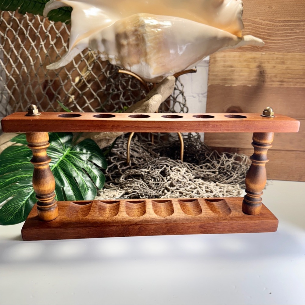 Vintage Wooden Pipe Holder / Pipe Stand or Use to Holder Tools Jewelry DIY